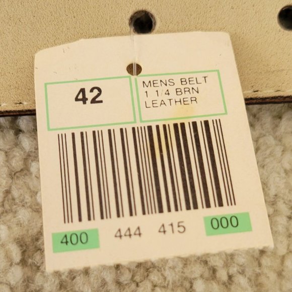 Surrey by Swank Brown Leather Split Cowhide w Belt Brass Buckle in Size 42 New - Picture 9 of 11